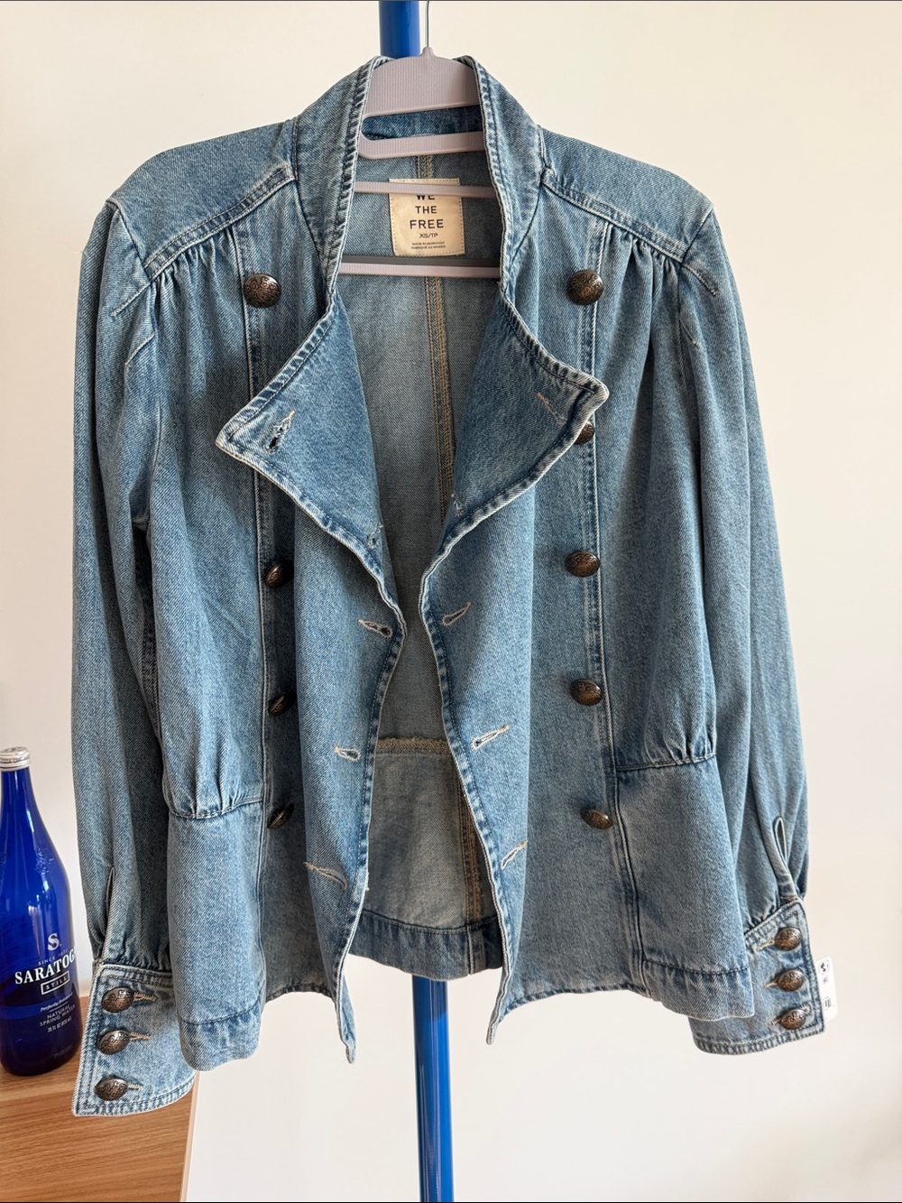 NWT Free People Military Denim Jacket Size XS